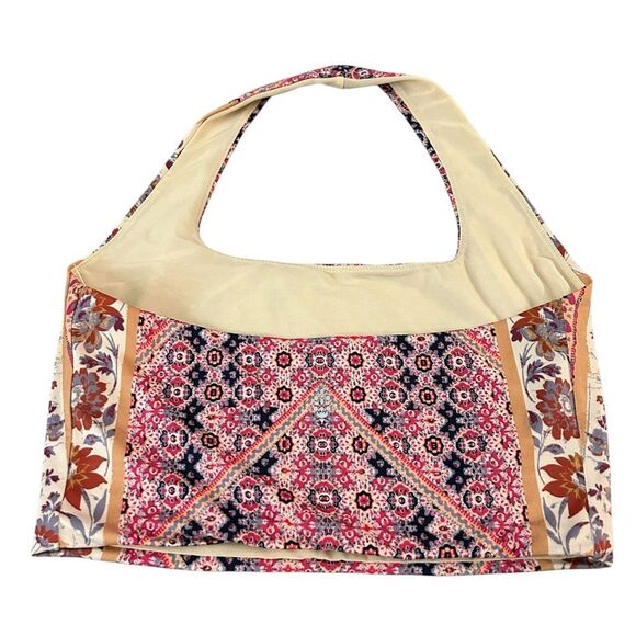 Free People Movement Womens M Hater Crop Top Cream Pink Rust Boho Print Yoga New - Picture 2 of 7